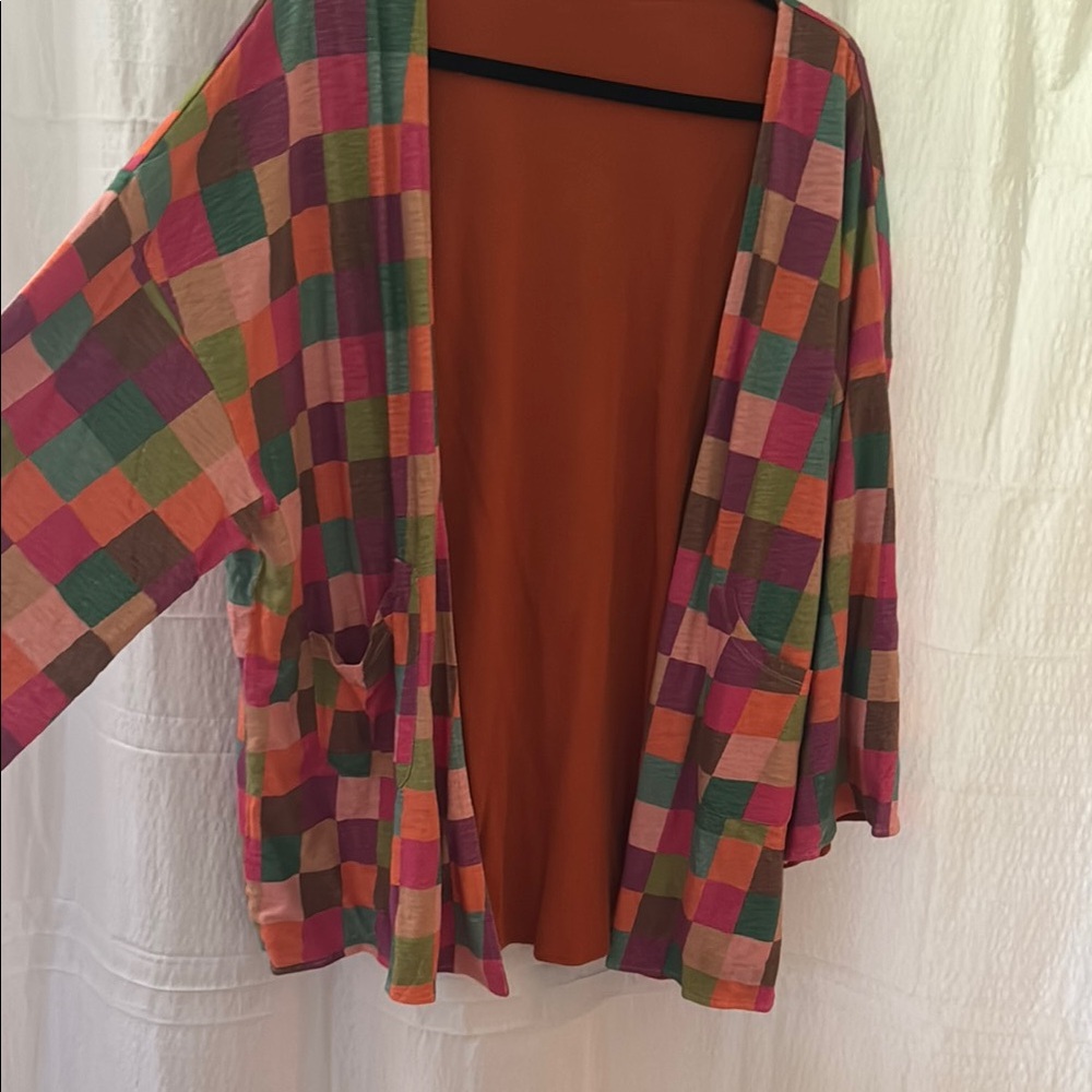 Colorful Checkered Women's Cardigan